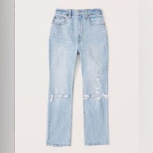 Abercrombie & Fitch Curve Love Ultra High Rise Ankle Straight Jeans